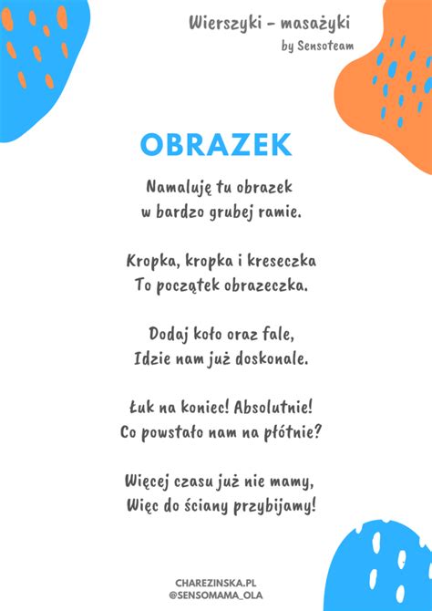 Obrazek wierszyk masażyk Wspieranie Rozwoju Dzieci