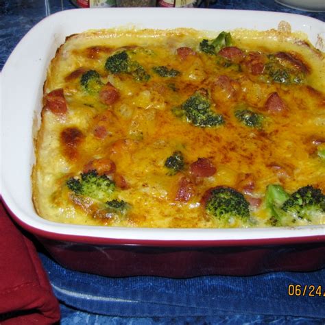 Smoked Sausage Casserole With Potatoes Cheese And Broccoli