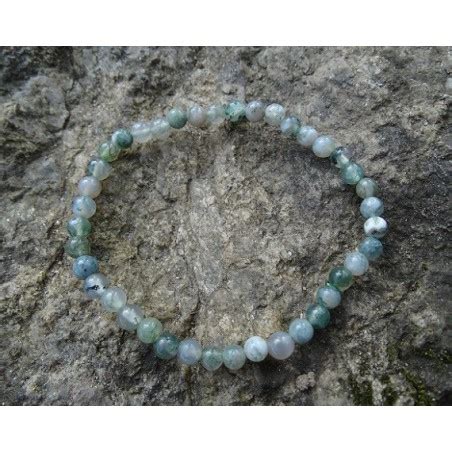 Agate Mousse Bracelet Perles Rondes De Mm