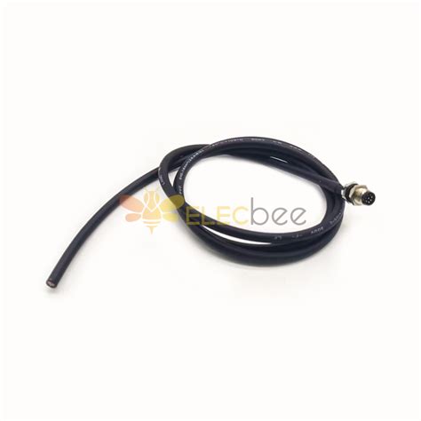 M8 8 Pin Male Cable Connector Circular Waterproof Straight A Coding