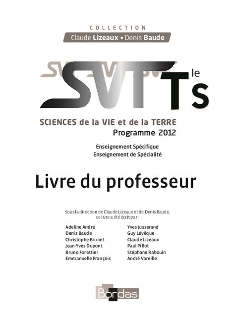 Bordas Svt Terminal Livre Du Professeur Pdfcoffee