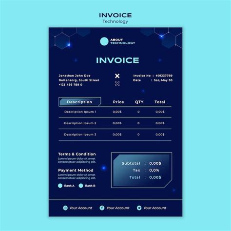 Digital Invoice Template PSD, High Quality Free PSD Templates for Download