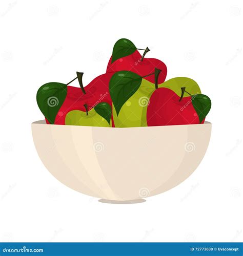 Illustration Of Abstract Apples In A Bowl Vector Stock Vector