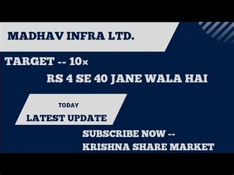 Madhav Infra Projects Ltd Madhav Infra Latest News Madhav Infra News