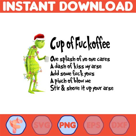 The Grinch Png Cup Of Fuck Offee Png Merry Grnichmas Png Inspire