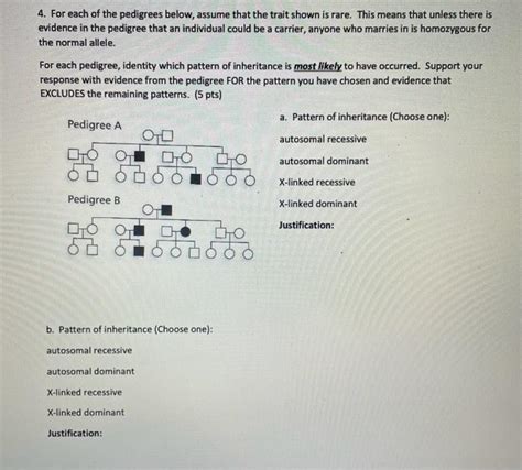 Solved For Each Of The Pedigrees Below Assume That The Chegg