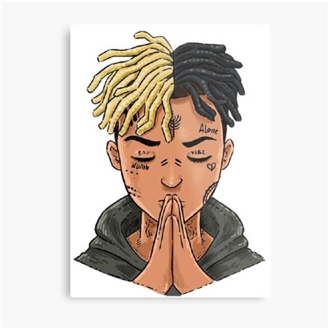 Lámina Metálica «xxxtentation Dibujar Dibujos Animados Rip Leyenda Rap