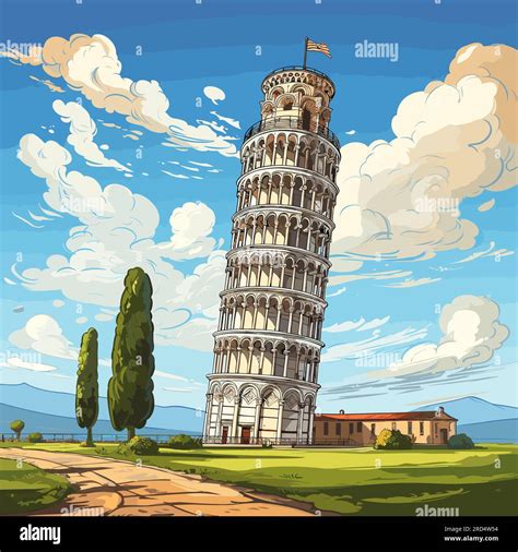 Leaning Tower Of Pisa Leaning Tower Of Pisa Hand Drawn Comic