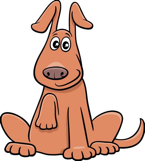 Funny Cartoon Brown Dog Comic Animal Character 25947590 Vector Art At