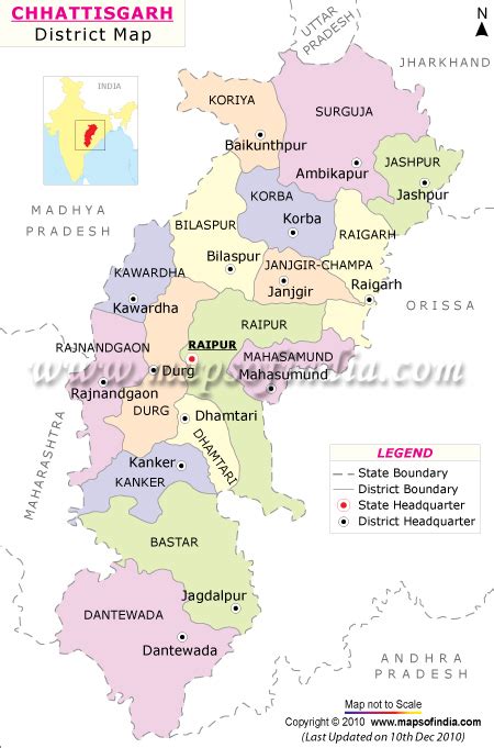 Chhattisgarh Map, Map of Chhattisgarh India, India State Maps, India ...