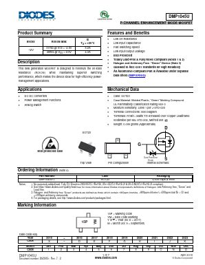 DMP1045U Datasheet PDF Diodes Incorporated