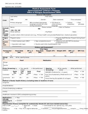 Medical Assessment And Dental Assessment Doc Template Pdffiller