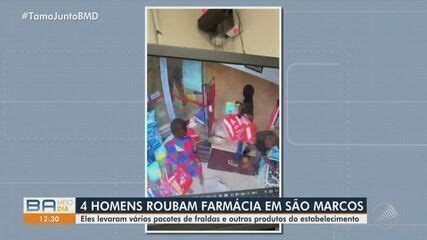 VÍDEO grupo invade farmácia e rouba pacotes de fraldas e desodorantes