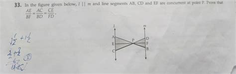 33 In The Figure Given Below Lm And Line Segments AB CD And EF Are Con