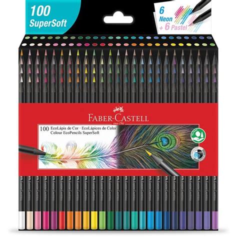 Lápis de Cor EcoLápis SuperSoft 100 Cores Faber Castell CX 1 UN Loja