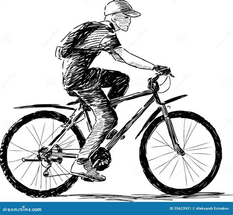 Boy Riding A Bike Stock Image Image Of Sketch Bicycle 35623921