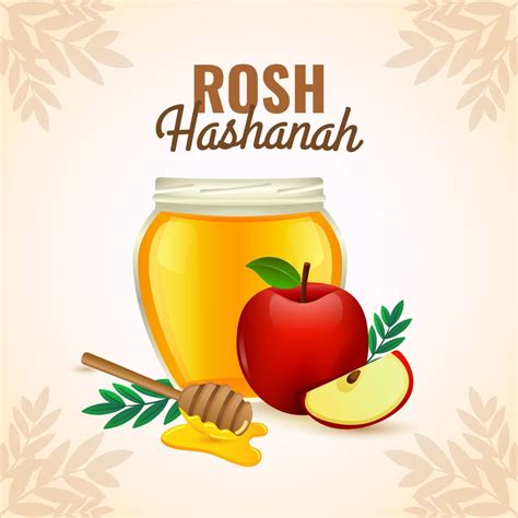 Rosh Hashanah Apple And Honey 230225 Vector Art at Vecteezy