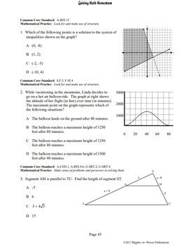 Spiral Review Math Warm Ups Bundle Bell Ringers Mixed Topics Level