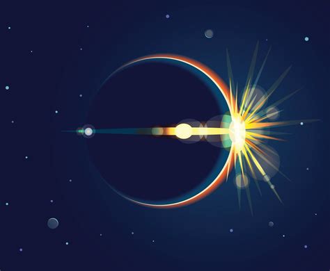 beautiful full solar eclipse phenomenon vector art graphics