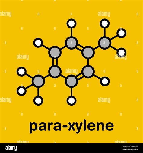 Para Xylene P Xylene Aromatic Hydrocarbon Molecule Stylized Skeletal