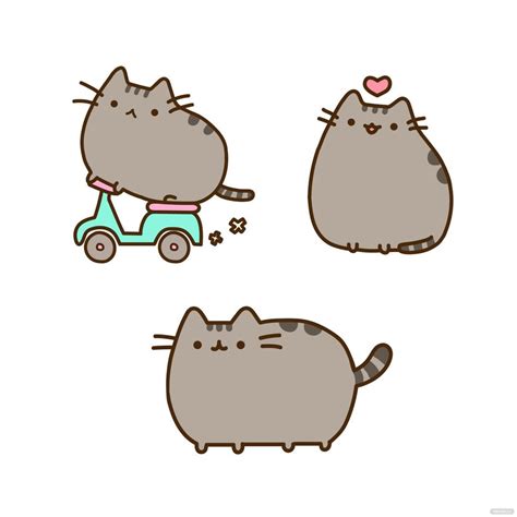 Free Pusheen Vector Eps Illustrator  Png Svg