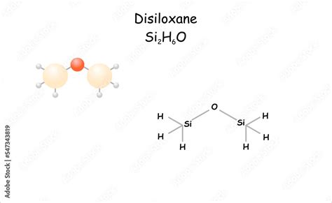 Stylized Molecule Model Structural Formula Of Disiloxane Stock Vector