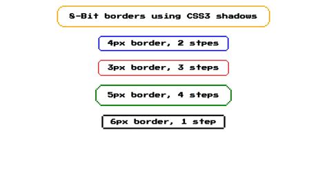 CSS Border Examples 8 Bit Borders Using Shadows Example CSS Mix