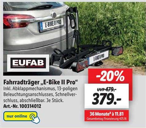 Eufab Fahrradträger e bike II Pro Angebot bei Lidl 1Prospekte de