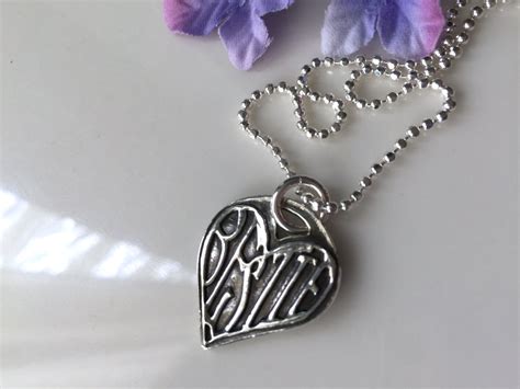 bestie heart pendant, bff necklace, Sterling heart, bestie necklace ...