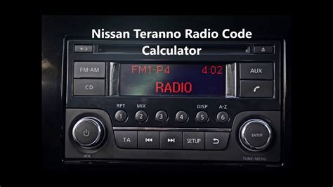 Nissan Teranno Radio Code Calculator For Free For Any Year On Produce