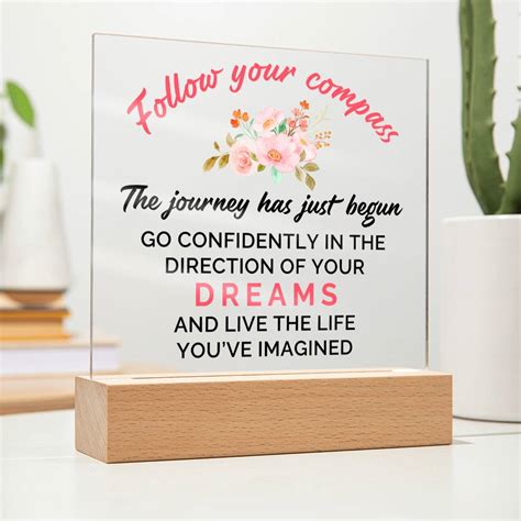 Graduation Follow Your Compass Happy Graduation Square Acrylic P