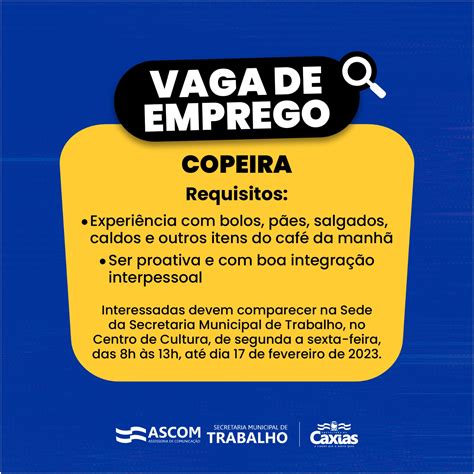 TRABALHO - Vaga de emprego para Copeira está aberta até 17 de fevereiro