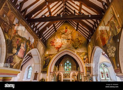 Berwick Church Sussex Wall paintings by Bloomsbury Group artist Stock ...