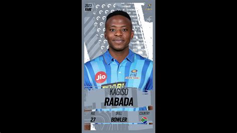 Kagiso Rabada Digital Player Card 2023 Sa20 League Fancraze