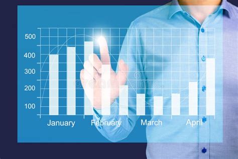 Businessman Showing Business Growth On A Chart Hands Touch The Graph