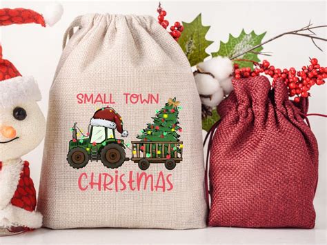 Small Town Christmas PNG Vintage Tractor Sublimation Design Etsy