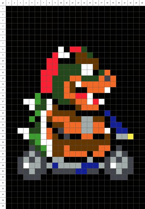 Bowser Pixel Art Easy