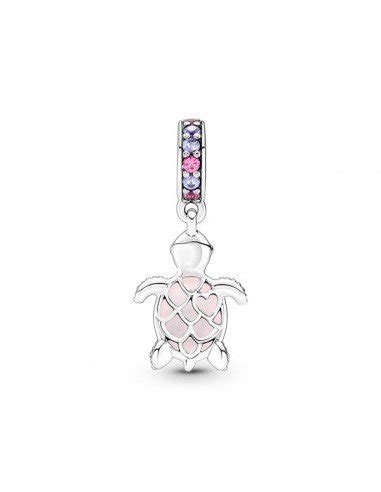 Pandora Charm Colgante Tortuga Marina En Cristal De Murano Rosa Sam