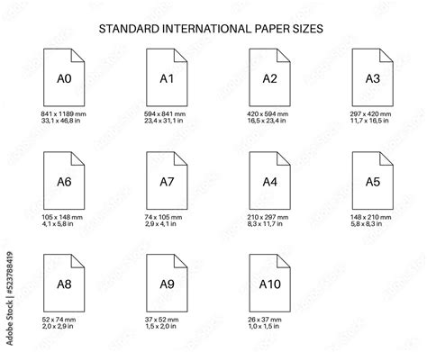 International paper sizes Stock Vector | Adobe Stock