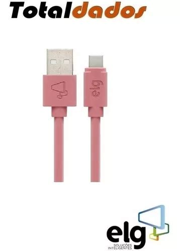 Cabo Usb Tc15pkmax Tipo C 3a 15w Carga Rápida 1 5m Rosa Elg