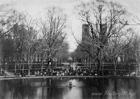 Photograph of Washington Square Park Fountain - NYC in 1855