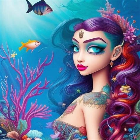 Insanely Beautiful And Cute Mermaid Female Underwater Jasmine Becket Griffith Hyperdetailed