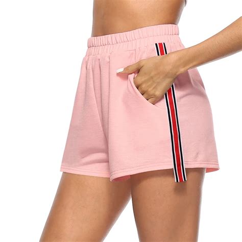 Short Feminino 2018 New High Polyester Spandex Elastic Waist Patchwork