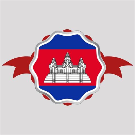 creative cambodia flag sticker emblem  vector art  vecteezy