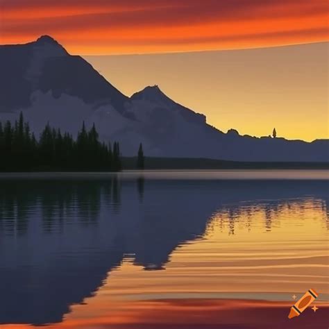 Breathtaking Mountain Lake At Sunset In Ultra High Definition