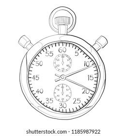 Stopwatch Handdrawn Vector Image Stock Vector Royalty Free