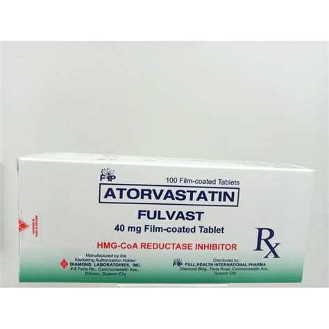 FULVAST Atorvastatin Calcium 40mg Film Coated Tablet 100 S Price In The