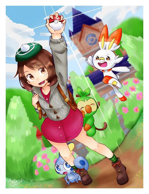 Gloria Scorbunny Sobble And Grookey Pokemon And 2 More Drawn By