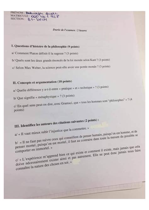 Questions examens philo tout en un Introduction à la philosophie dans