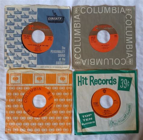 Vintage 45 Rpm Record Sleeves Lot Of 11 Sleeves Includes 8 Assorted